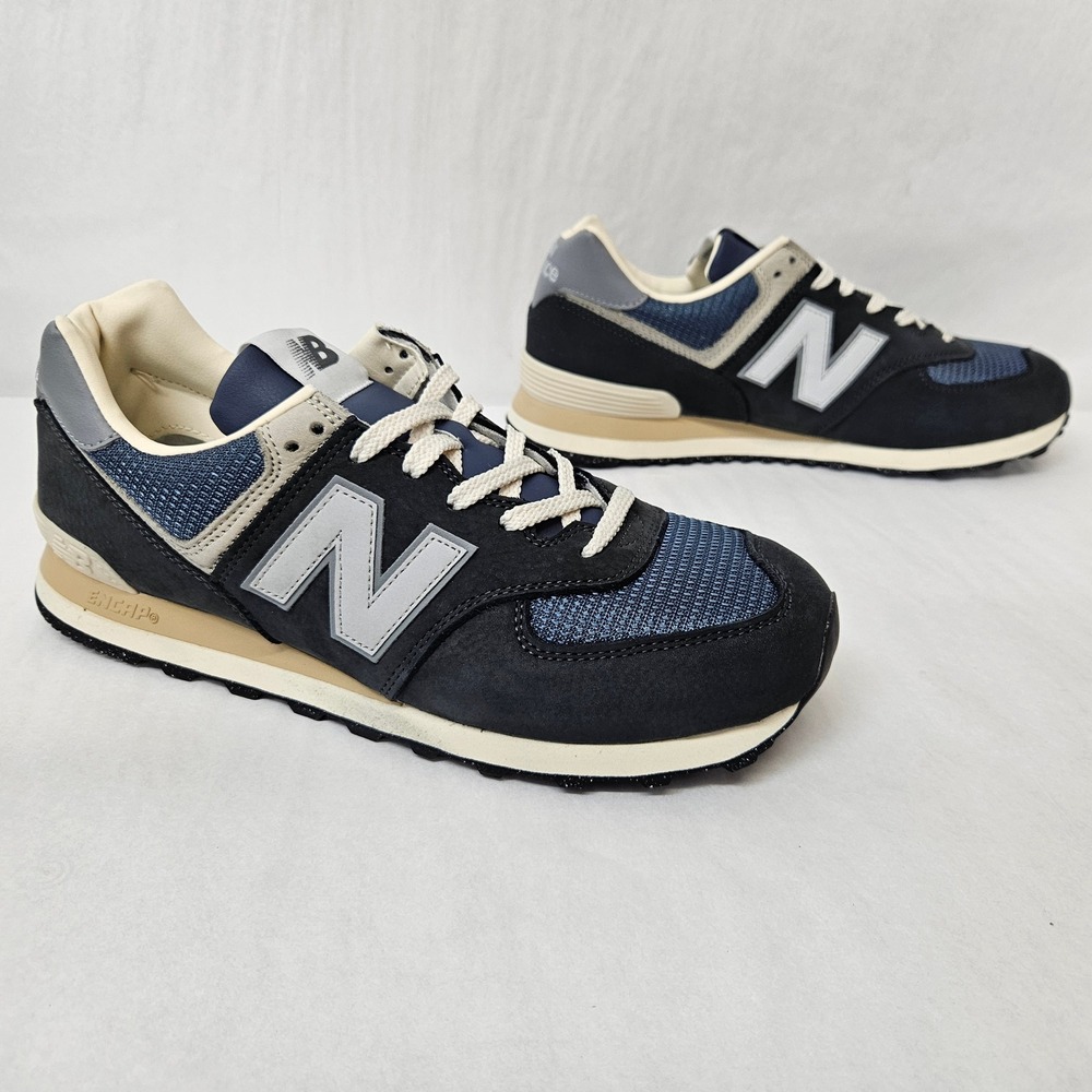 New Balance Classics 574 Suede Sneakers U574SGG Black Grey Blue Mens Size 10.5
